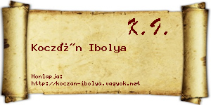 Koczán Ibolya névjegykártya