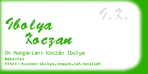 ibolya koczan business card